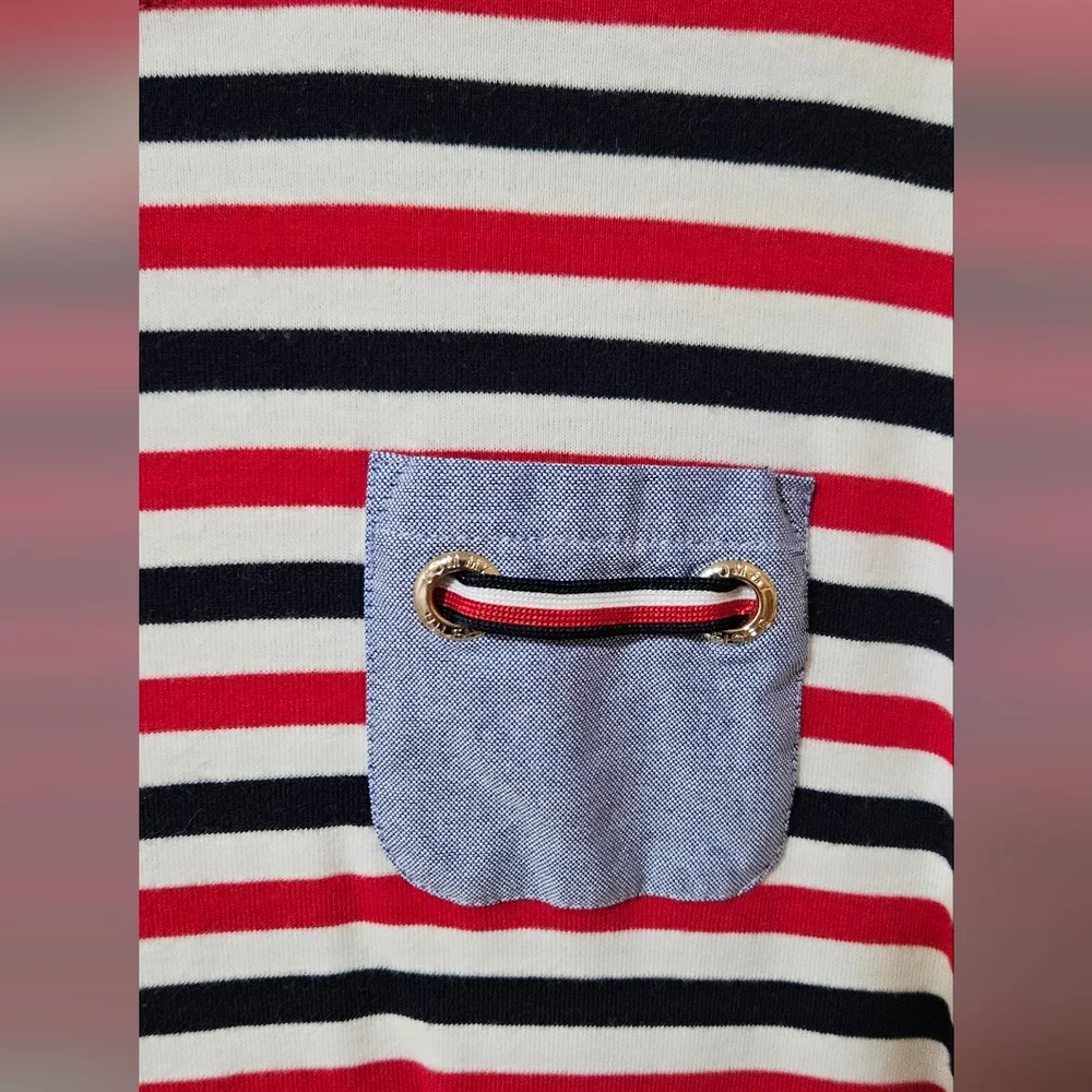 Tommy Hilfiger - Red white & blue striped cotton t-shirt dress, XL - Picture 2 of 5